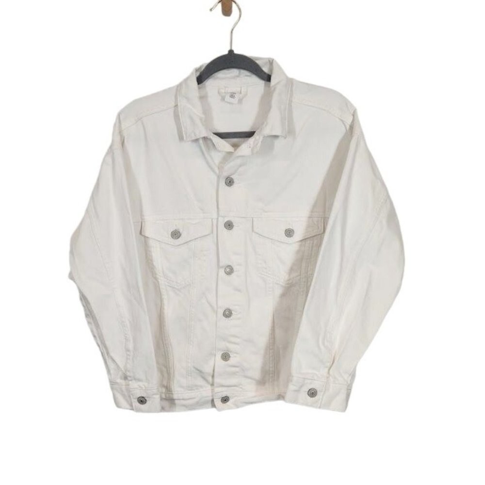 H&M Women's Denim Jacket in White - Size XS